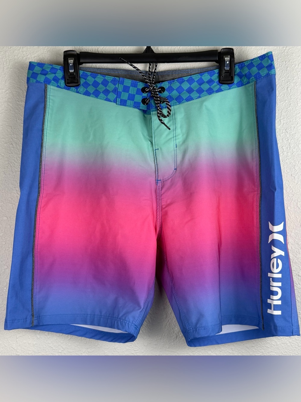 Hurley Phantom Gradient Board Shorts Mens 34 Blue Pink Sunset Swim Trunks Surf
